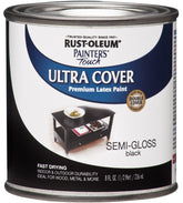 Painter's Touch Ultra Cover 1974730 Enamel Paint, Water Base, Semi-Gloss Sheen, Black, 0.5 pt, Can